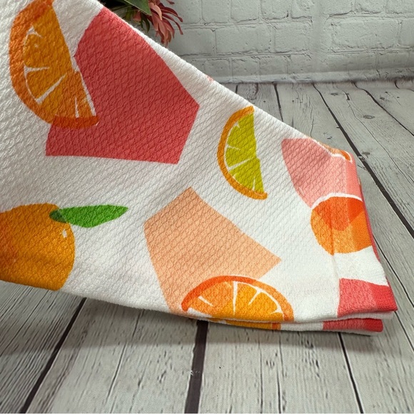 NWT Kate Spade Citrus Print Kitchen dish Towels 2pc lemon orange beach - Picture 4 of 6